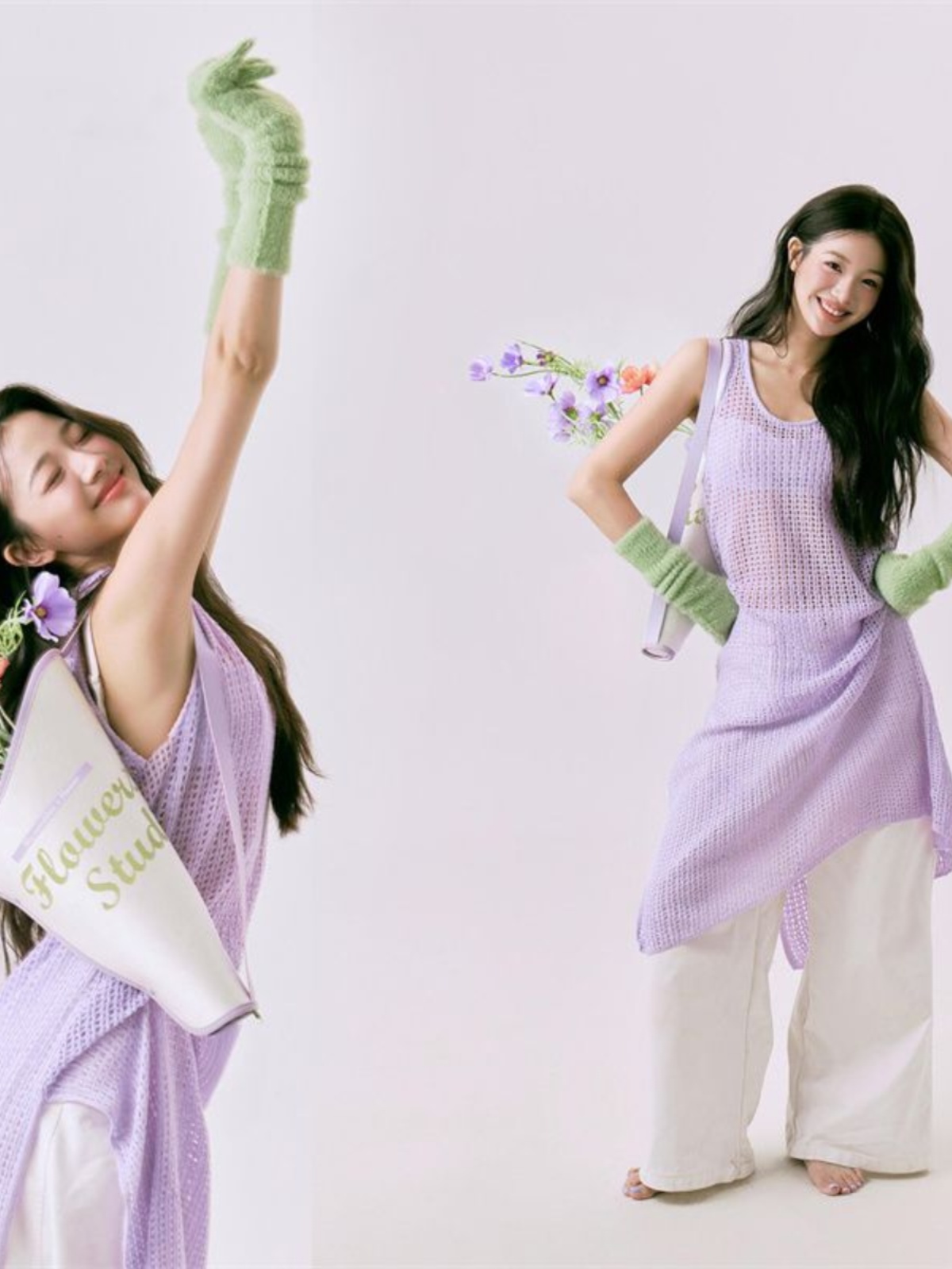 Ethnic Fashion Photography - 로맨틱한 봄 꽃무늬 프린트 사진 스튜디오