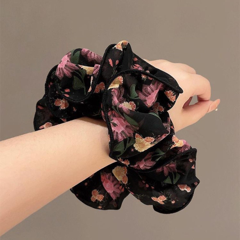Ethnic Fashion Accessories - 1pc 패션 빈티지 다크 플로럴 쉬폰