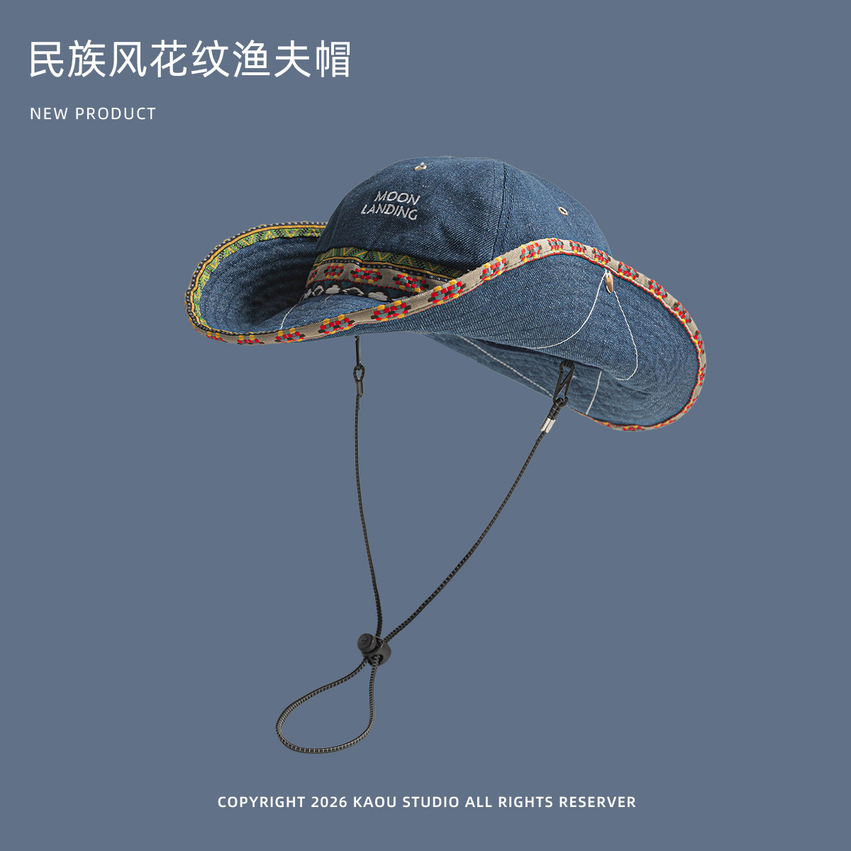 여성용 보헤미안 데님 버킷햇, 넓은 챙 에스닉 여행 사 - Ethnic Fashion Photography 리뷰 및 가격