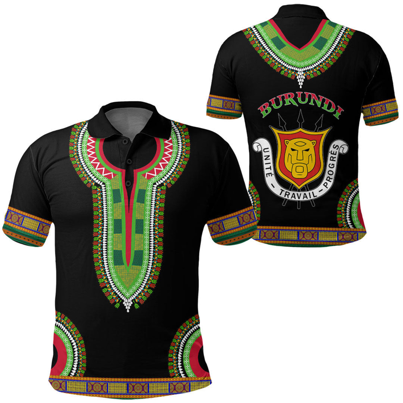 부룬디 국기 지도 남성용 3D 프린트 폴로 셔츠, 캐주 - Dashiki Shirt Men 리뷰 및 가격