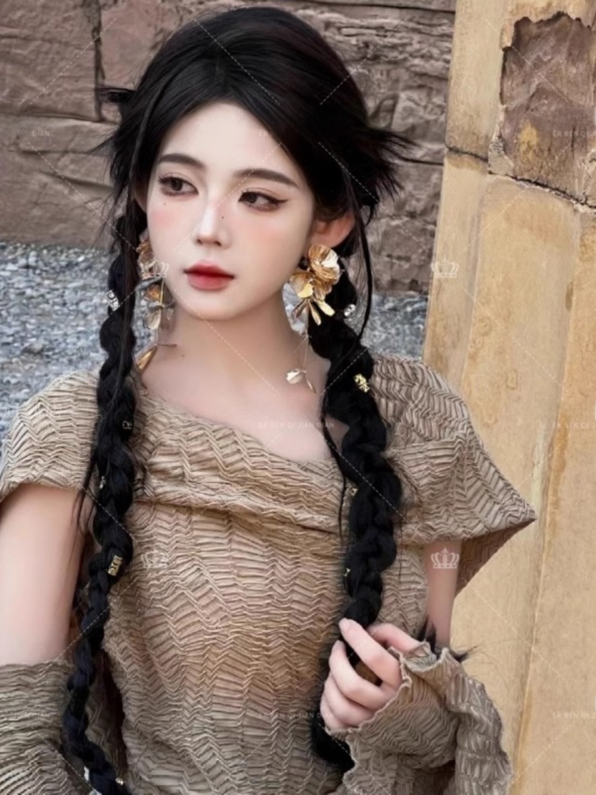 사막 테마 롱 드레스 여성 패션 에스닉 스타일 여행 촬 - Ethnic Fashion Photography 리뷰 및 가격