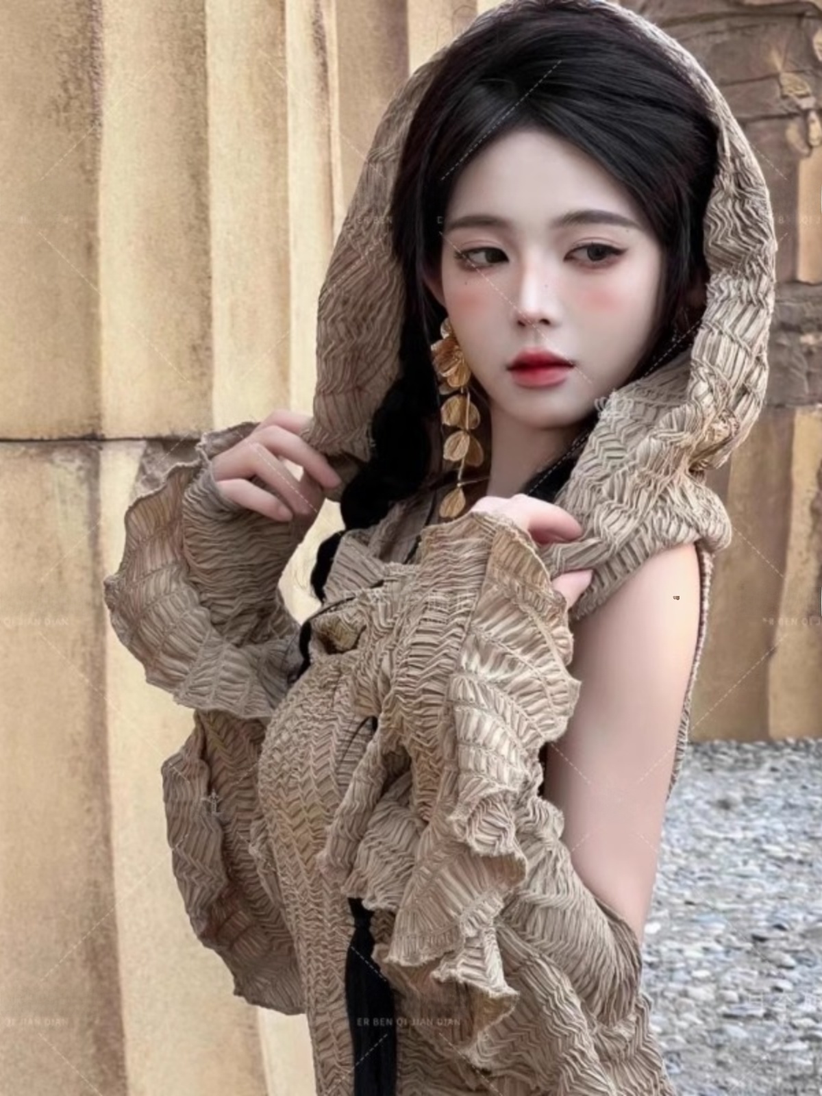 사막 테마 롱 드레스 여성 패션 에스닉 스타일 여행 촬 - Ethnic Fashion Photography 리뷰 및 가격