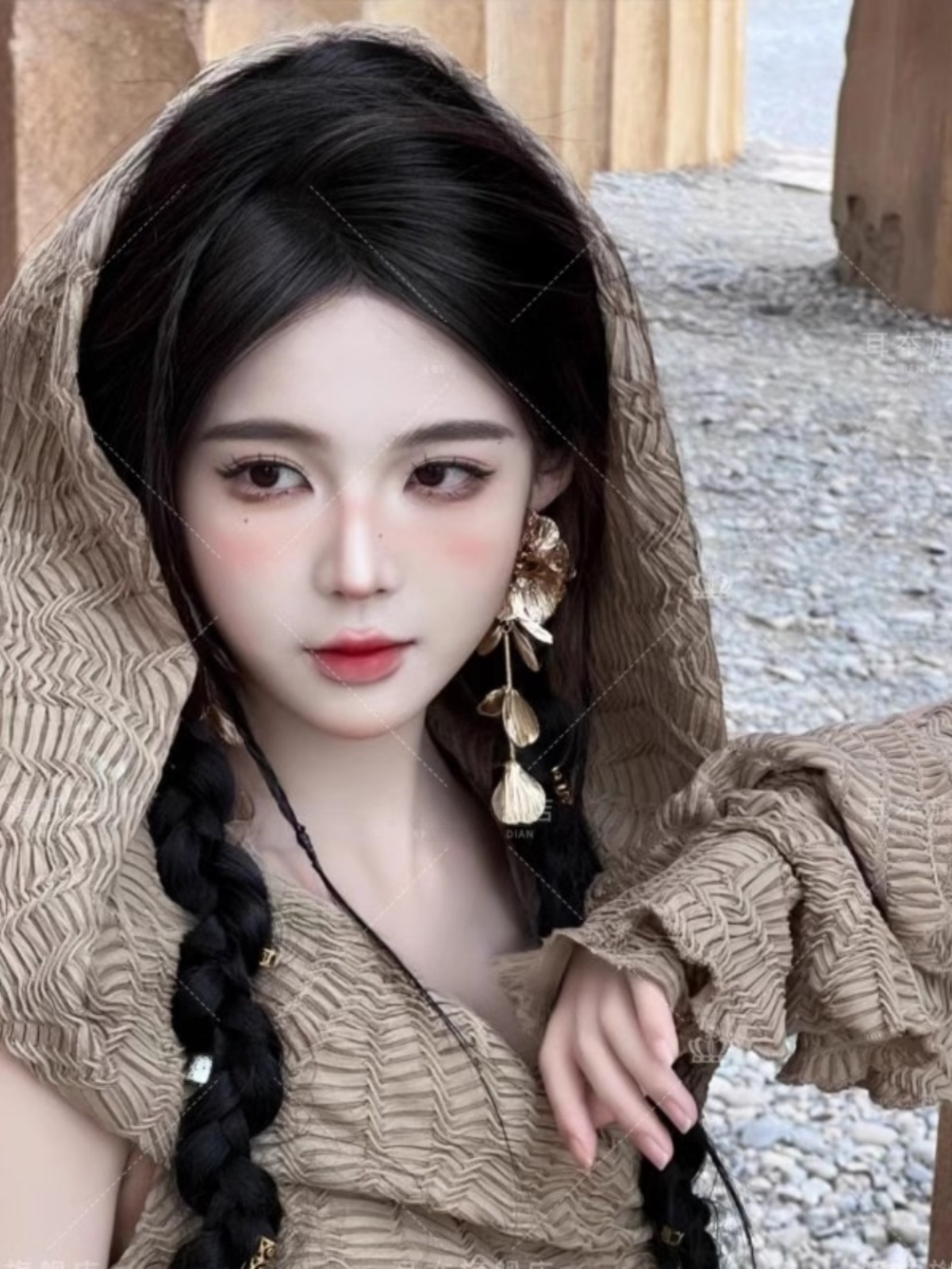 사막 테마 롱 드레스 여성 패션 에스닉 스타일 여행 촬 - Ethnic Fashion Photography 리뷰 및 가격