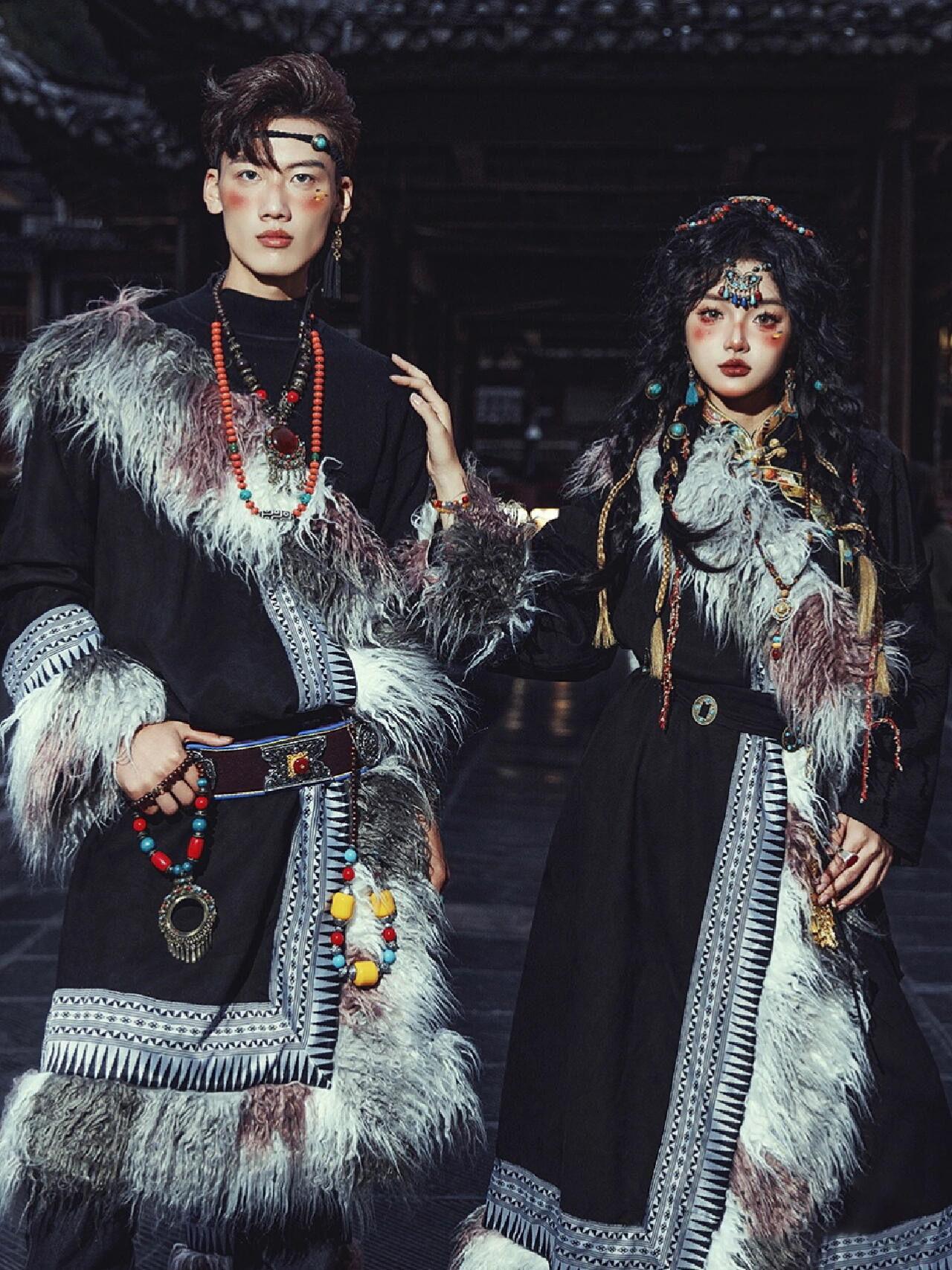 티베트 의상 여성의 새로운 스타일 민족 패션 여행 사진 - Ethnic Fashion Photography 리뷰 및 가격