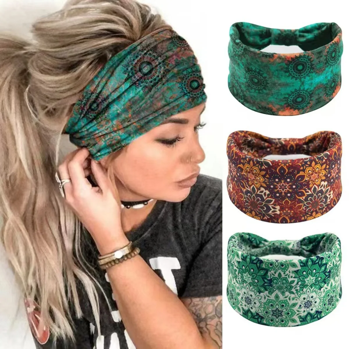 🌸 Boho 만다라 꽃 머리띠 |   챙이 넓은 스트레 - Ethnic Fashion Accessories 리뷰 및 가격