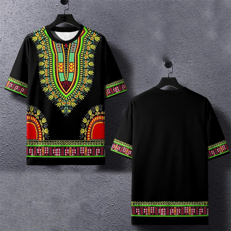 하라주쿠 3D 프린트 민족 아프리카 다시키 줄무늬 티셔 - Dashiki Shirt Men 리뷰 및 가격