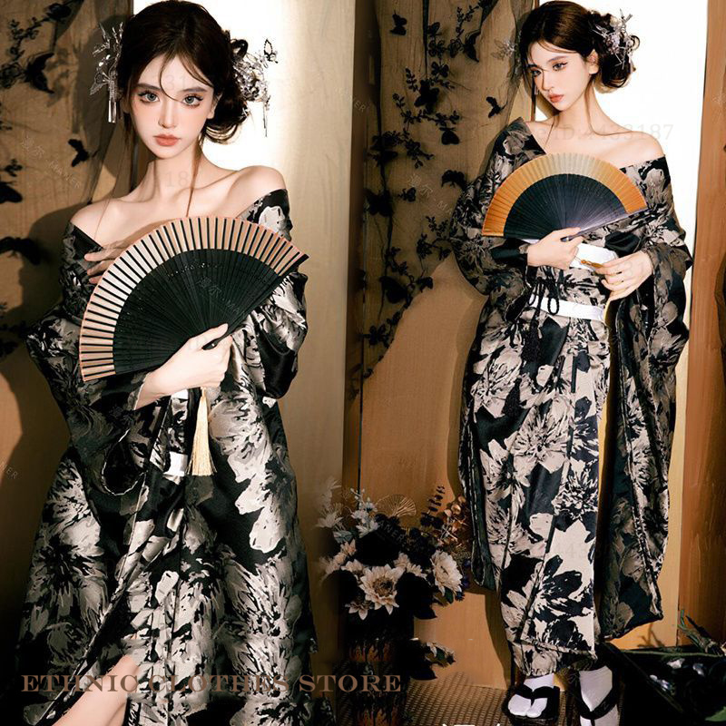 일본의 전통 기모노 코스프레 유카타 게이샤 가운 공식  - Ethnic Fashion Photography 리뷰 및 가격