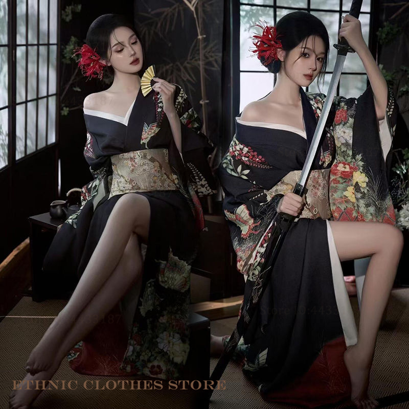 일본의 전통 기모노 코스프레 유카타 게이샤 가운 공식  - Ethnic Fashion Photography 리뷰 및 가격