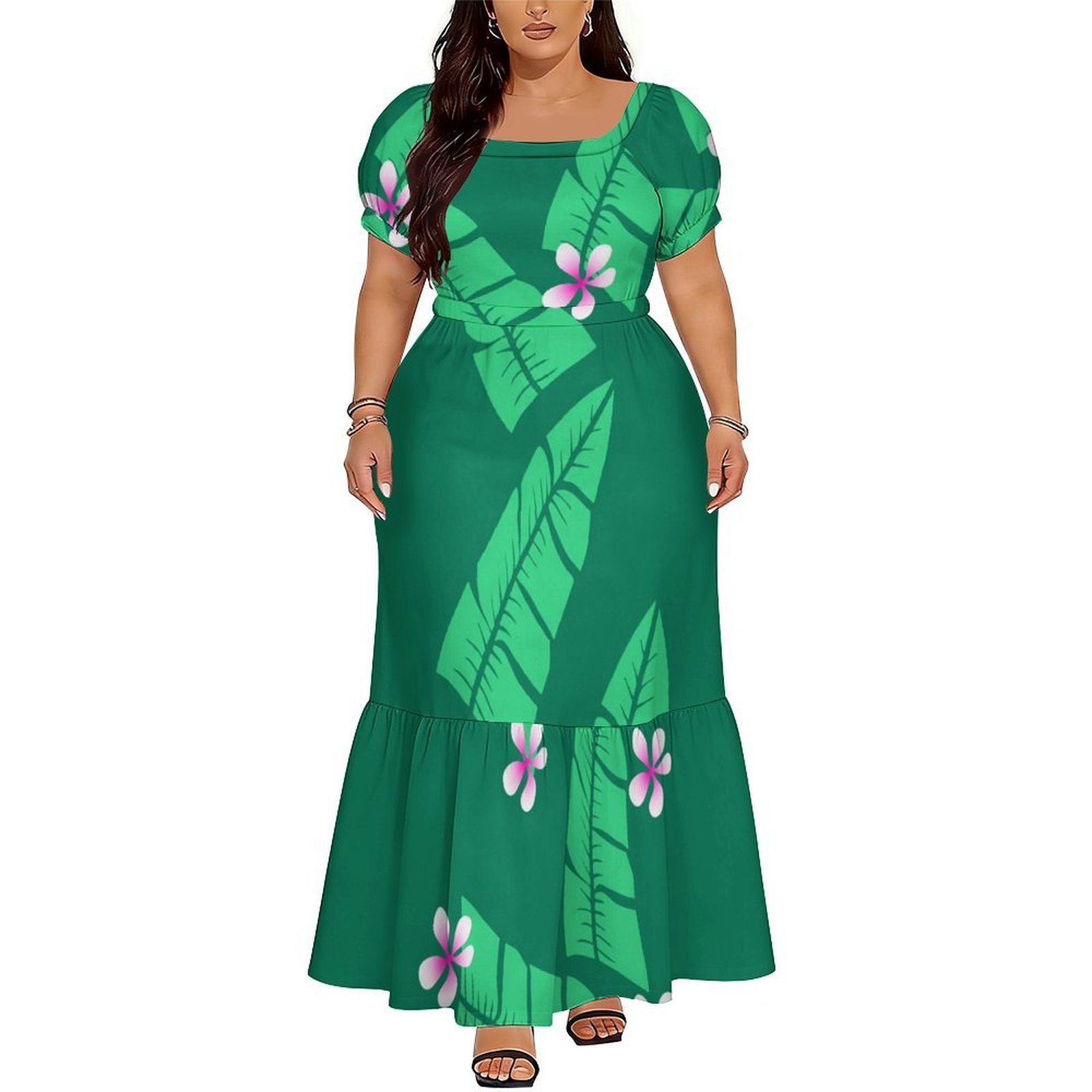 폴리네시아 사모아 스타일의 편안한 여성용 반팔 드레스, - Ethnic Gown 리뷰 및 가격